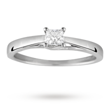 Canadian Ice princess cut 0.25 carat solitaire diamond ring in 18 carat white gold