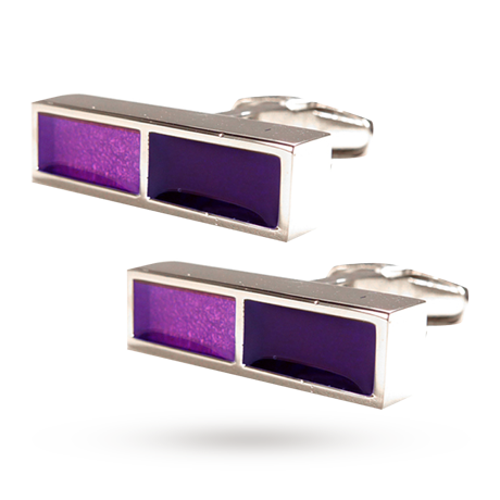 Denisonboston Mono Purple 2-Tone Cufflinks CA3808