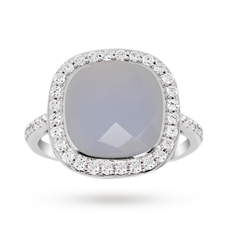 apm Monaco Sterling Silver Ring With Chalcidony