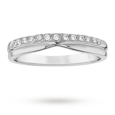 For Her - Ladies 3mm platinum wedding band set with 0.10 total carat ...