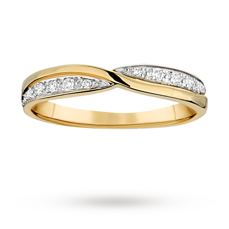 Wedding Rings Ladies 0.09 total carat weight diamond set kiss wedding ...