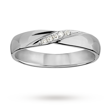 ... 3mm diamond set kissing wedding band is made from 18 carat white gold