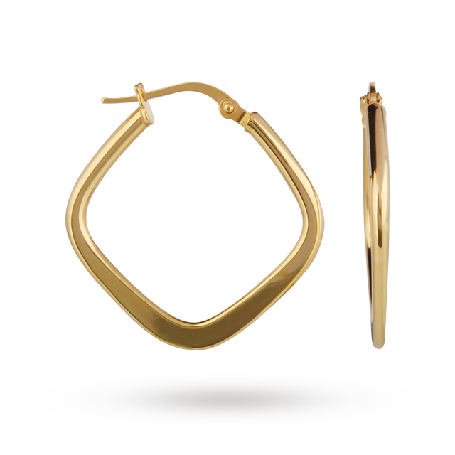 9ct Gold Square Hoop Earrings Earrings Jewellery Goldsmiths