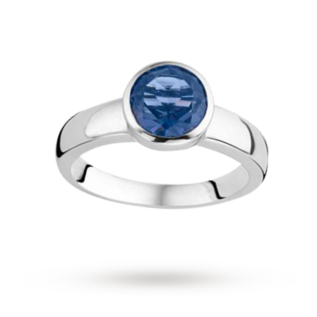 Ti Sento Silver and Blue Stone set Solitaire Ring - Ring Size L