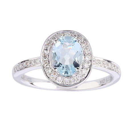 aquamarine carat oval diamond ring gold
